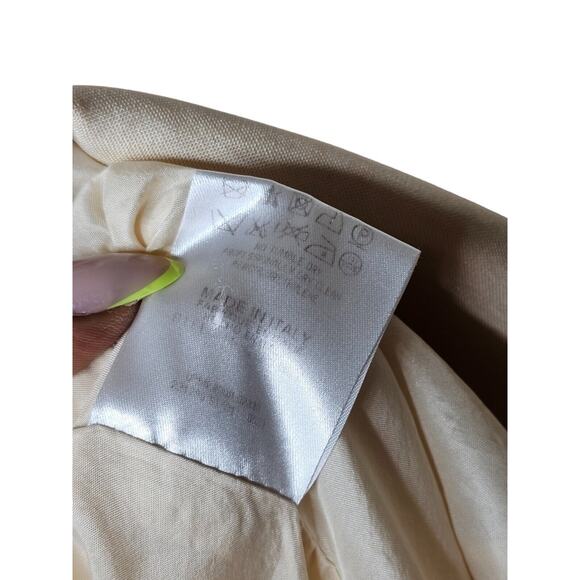 Stella McCartney Beige Blazer Jacket Women’s 36 Small 100% Silk Italy Spot Flaws - Picture 13 of 16